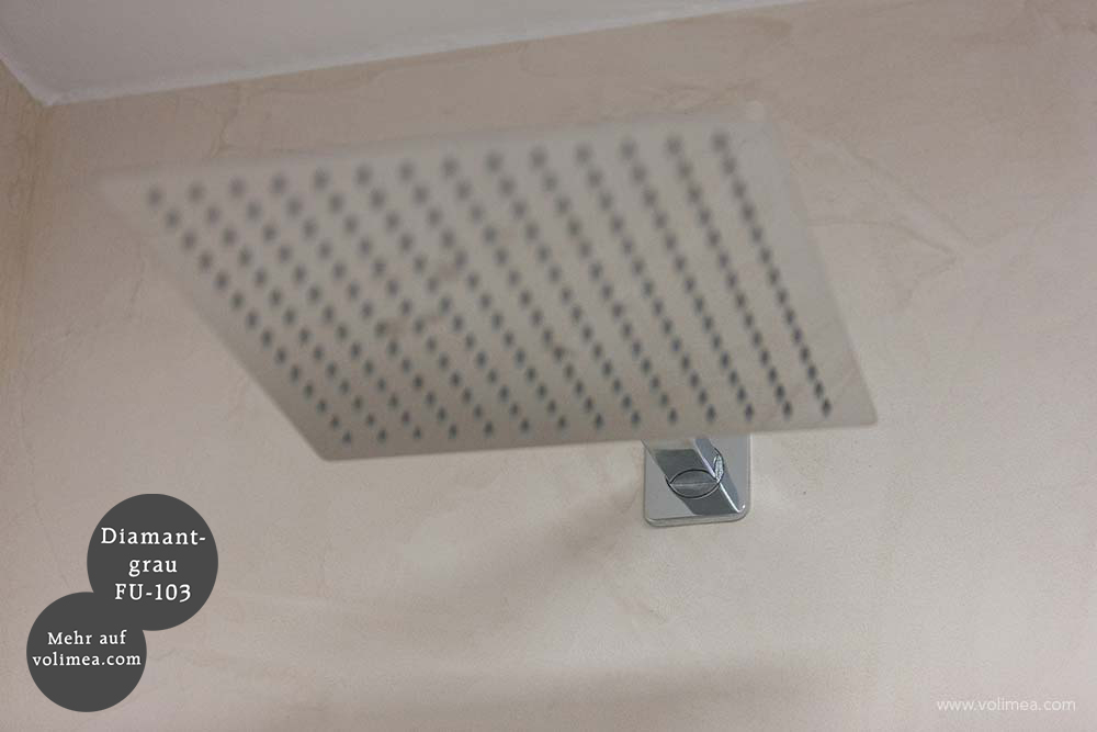 Mikrozement fugenlose Futado Wand und Bodenbeschichtung in der Dusche - Diamantgrau FU-103
